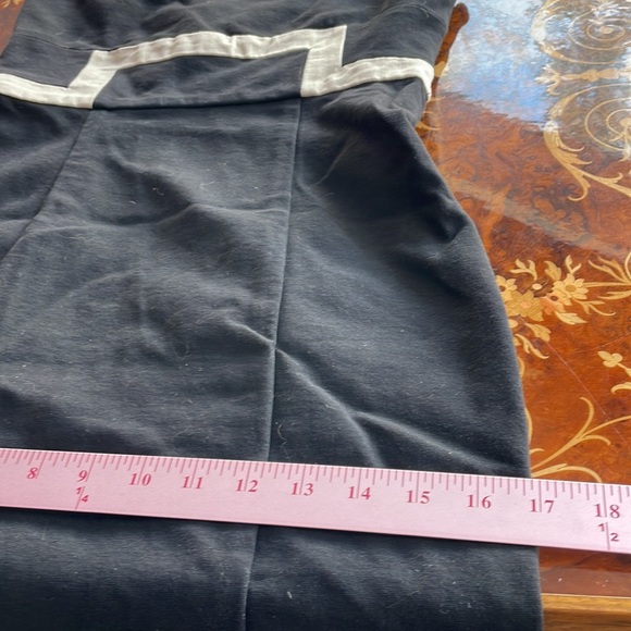 DVF DIANE VON FURSTENBERG Sz6 stretch cotton blazer dress suit work black beige - Picture 7 of 8